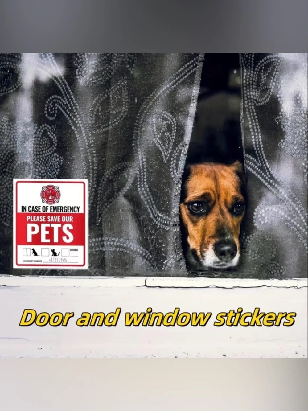 Please Save Our Pets Emergency Sign - Red & White